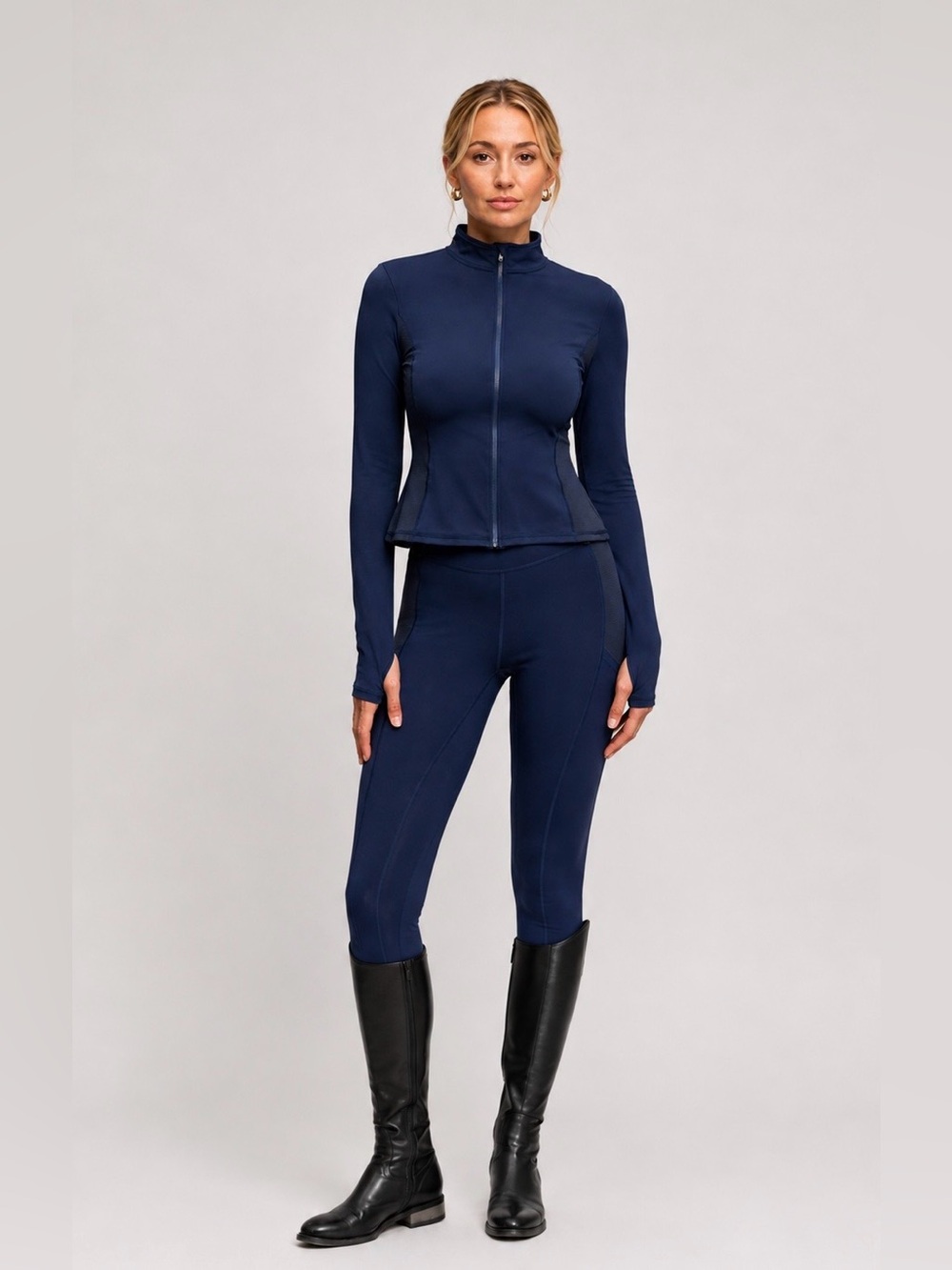 Equestrian Dressage English Blue UV Block Cooling Summer Peplum Riding Jacket - Picture 5 of 10